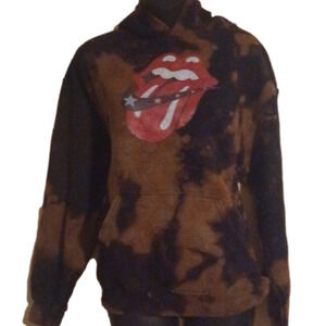 Gildan bleach dyed Rolling stone? Graphic hoodie.  Medium , good used condition